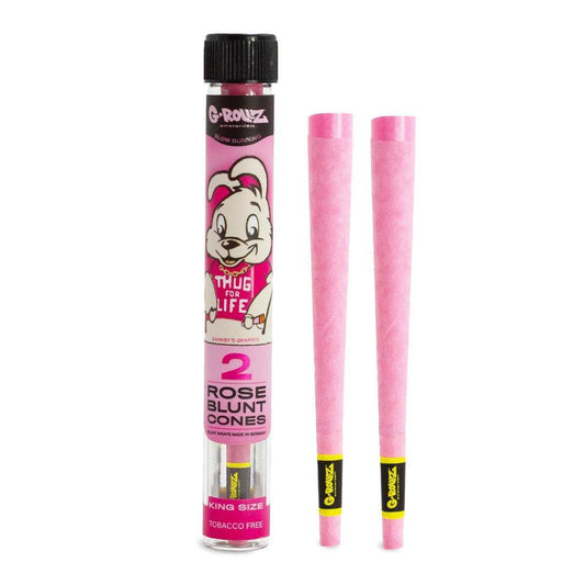 G-Rollz rosa pre-enrollados conos con diseño Banksy y tubo protector hermético
