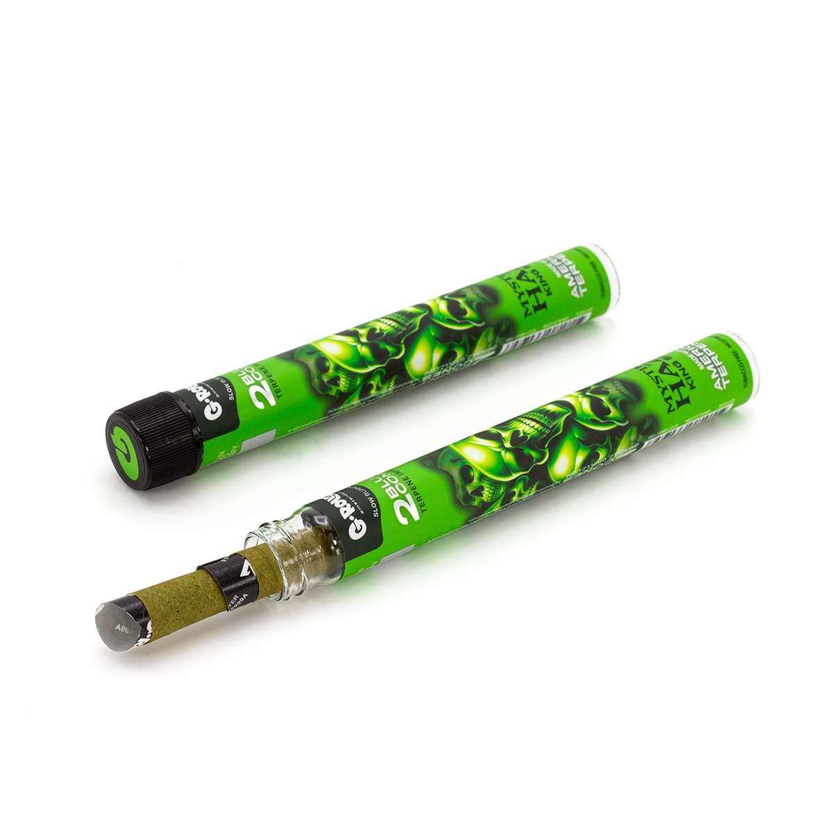 G-Rollz Mystikal Haze infused terpene cones pre-rolled with slow burning natural paper for smooth smoking experience