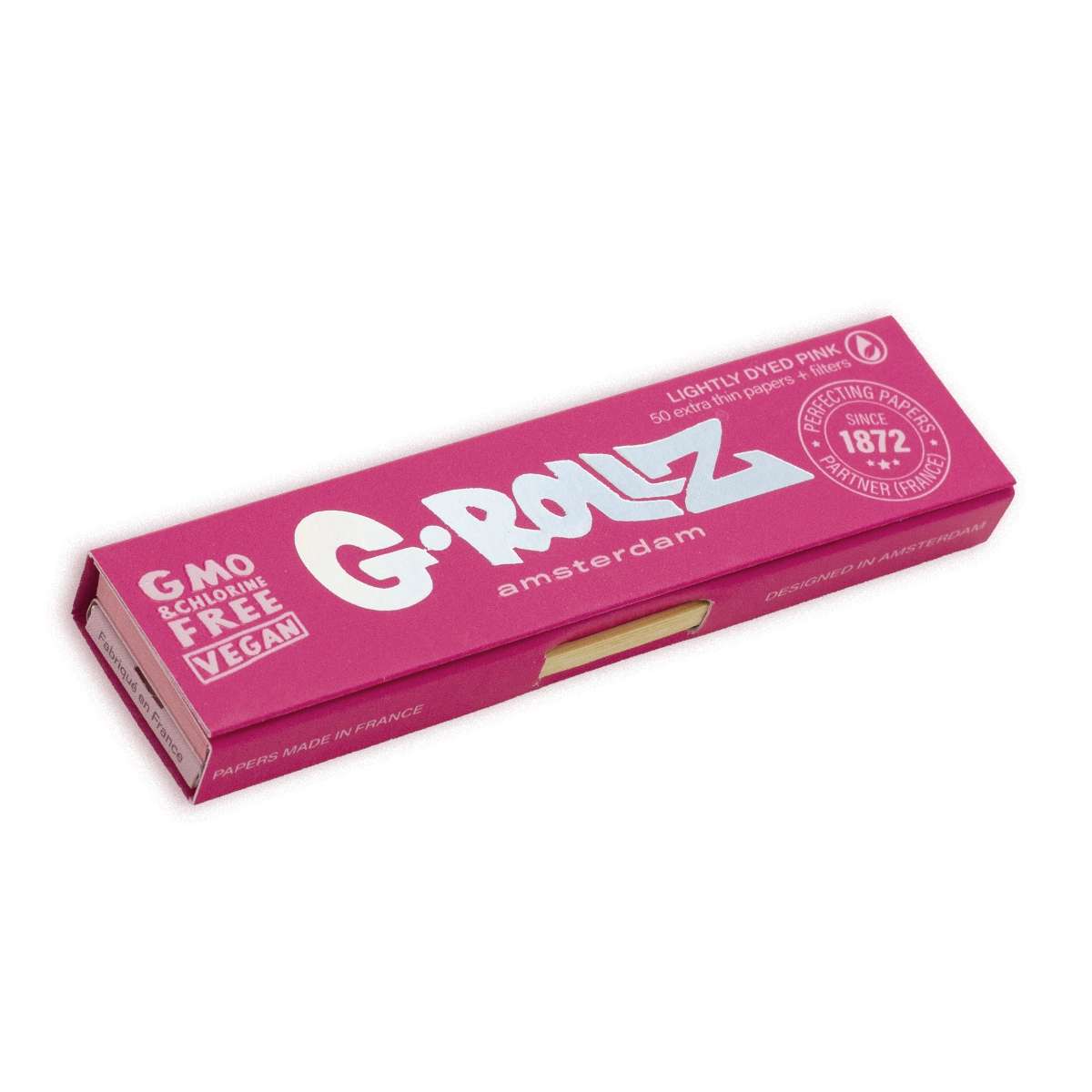 G-Rollz | Lightly Dyed Pink 50 KS Slim + Tips